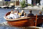 Leiden 23 augustus  2008
Mike Weerts in zijn sloep met vrienden.