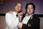 Hilversum 28 januari 2008
Uitreiking van de gouden beelden in het gebouw van beeld en geluid. Mike en Thomas (l) Mike Bodde en Thomas v Luyn