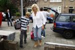 Blaricum/ Hilversum 25 augustus 2008
Rene Natasja Maxim en Didier Froger verhuizen van hun vila naar een rijtjes huis voor het programma Geen cent te makken.