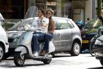 Amsterdam 24 mei 2008
Nikki Plessen met vriend op vespa scooter