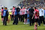 Arnhem, 20 April 2008 Kompetitiewedstrijd Vitesse-PSV, eindstand 0-1 Seizoen 2007/2008
PSV Landskampioen en wordt er dus feest gevierd
Gomes en Ibrahim Afellay
