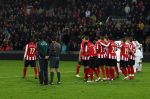 Eindhoven, 12 Maart 2008
UEFA 1/8 finale PSV-Tottenham Hotspur FC, eindstand 0-1
PSV wint na verlenging en straschoppen met 6-5 en gaat door naar de 1/4 Finale
Spanning bij de PSV-ers 
Danco Lazovic wordt getroost door zijn ploeggenoten na het missen van zijn penalty
