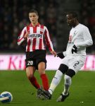Eindhoven, 12 Maart 2008
UEFA 1/8 finale PSV-Tottenham Hotspur FC, eindstand 0-1
PSV wint na verlenging en straschoppen met 6-5 en gaat door naar de 1/4 Finale
Pascal Chimbonda in duel met Ibrahim Afellay
