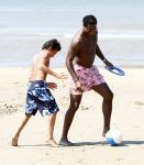 Noordwijk 24 juli 2008
Patrick Kluivert op het strand bij huis ter Duin met Rossana Lima en zijn zoons Shane Quincy Ruben en Justin.