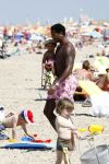 Noordwijk 24 juli 2008
Patrick Kluivert op het strand bij huis ter Duin met Rossana Lima en zijn zoons Shane Quincy Ruben en Justin.