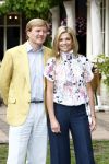 Wassenaar 11 juli 2008
Foto uurtje met prinses Maxima Prins Willem Alexander  en hun dochters Prinses Amalia Prinses Alexia en Prinses Ariane . 
Ze komen aanrijden in bakfiets.