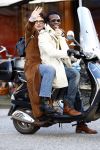 Amsterdam 12 februari 2008
Mylene de la Haye met Regilio Tuur op vespa scooter op de pc hooftstraat.
Peter Smulders bv