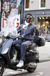 Amsterdam 12 oktober 2007
Regilio Tuur op zijn vespa scooter op de pc hooftstraat.