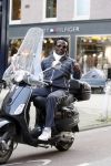 Amsterdam 12 oktober 2007
Regilio Tuur op zijn vespa scooter op de pc hooftstraat.