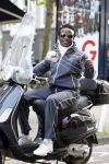 Amsterdam 12 oktober 2007
Regilio Tuur op zijn vespa scooter op de pc hooftstraat.