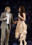 Amsterdam 26 mei 2008
Andre Hazes jr en Roxeanne Hazes tijdens het meezing concert van Andre Hazes in de arena.