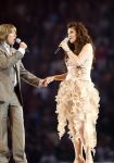 Amsterdam 26 mei 2008
Andre Hazes jr en Roxeanne Hazes tijdens het meezing concert van Andre Hazes in de arena.