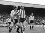 1979 PSV-Roda JC
De kopsterke Ruud Geels op de bekende QUICK voetbalschoenen
Geheel rechts Ernie Brandts