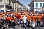 Basel 21 juni 2008
Nederland speelt in de 1/4 finale op de ek tegen Rusland. In Basel lopen 150000 supporters van Nederland en maken er een feestje van.