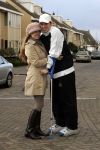 Uitgeest 17 november 2005
Rafael v d Vaart op krukken na operatie en zijn vrouw Sylvie v d Vaart zwanger met petje.