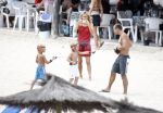 Ibiza  12 juli 2008
Wendy v Dijk met haar zoontje Sem en broer Mike v Dijk op vakantie op ibiza.
