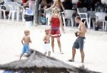 Ibiza  12 juli 2008
Wendy v Dijk met haar zoontje Sem en broer Mike v Dijk op vakantie op ibiza.