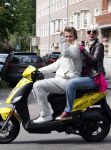 Amsterdam 18 mei 2008
Leco v Zadelhoff viert zijn 40e verjaardag met zijn vrienden in het hilton en ze maken een scooter rally door Amsterdam. 
Winston Gerschtanowitz met Monique des Bouvrie