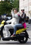 Amsterdam 18 mei 2008
Leco v Zadelhoff viert zijn 40e verjaardag met zijn vrienden in het hilton en ze maken een scooter rally door Amsterdam. 
Winston Gerschtanowitz met Monique des Bouvrie