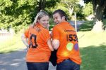 Basel 21 juni 2008
Nederland speelt in de kawrt finale op de ek tegen Rusland. In Basel lopen 150000 supporters van Nederland en maken er een feestje van. Winston Gerschtanowitz met zijn zwangere vriendin Renate Verbaan
