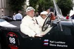 Brescia 15 mei 2008
Start van de Mille Miglia in Brescia. State of art rijdt met 2 porsches mee. 
Yuri Luzhkov de burgemeester van Moskou