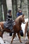 Bosch en Duin 4 december 2008
Belinda Meuldijk en Thiery Duval  op het paard rijden in de bossen bij hun huis in Bosch en duin.
Peter Smulders bv