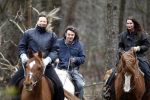 Bosch en Duin 4 december 2008
Belinda Meuldijk en Thiery Duval  op het paard rijden in de bossen bij hun huis in Bosch en duin.
Peter Smulders bv