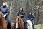 Bosch en Duin 4 december 2008
Belinda Meuldijk en Thiery Duval  op het paard rijden in de bossen bij hun huis in Bosch en duin.
Peter Smulders bv