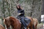 Bosch en Duin 4 december 2008
Belinda Meuldijk en Thiery Duval  op het paard rijden in de bossen bij hun huis in Bosch en duin.
Peter Smulders bv