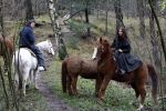 Bosch en Duin 4 december 2008
Belinda Meuldijk en Thiery Duval  op het paard rijden in de bossen bij hun huis in Bosch en duin.
Peter Smulders bv