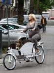 Amsterdam 20 augustus 2008
Bridget Maasland met bakfiets en hond.