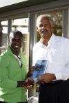 Amsterdam 14 oktober 2007
Stedman Graham ( ex Ophrah Winfrey op bezoek in Nederland. Hij ging varen met boot door de amsterdamse grachten en Golfen. Stedman met Jurgen Raymann en Clarence Seedorf
