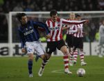 Eindhoven, 12 December 2007
Champions League wedstrijd PSV-Internationale Milan, eindstand 0-1 Seizoen 2007/2008
Danko Lazovic in duel met Santiago Solari