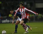 Eindhoven, 12 December 2007
Champions League wedstrijd PSV-Internationale Milan, eindstand 0-1 Seizoen 2007/2008 Danko Lazovic in duel met Marco Materazzi