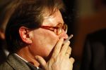 Bussum 24 januari 2008
Omroepman van het jaar verkiezing bij Jan Tabak. 
Fons v Westerloo met sigaret