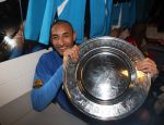 Arnhem, 20 April 2008 Kompetitiewedstrijd Vitesse-PSV, eindstand 0-1 Seizoen 2007/2008
PSV Landskampioen 
Doelman Huerelho Gomes met de kampioensschaal