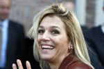 Amsterdam 6 oktober 2008
prinses Maxima op bezoek bij de nederlandse bank. 
Maxima draagt een rood leren/leer jasje