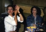 9 Mei 1987 Schiphol Oost Antwerpen Luchthaven, optreden in Antwerpen (Stage ) en optreden s'avonds in Haren ( Groningen ) een dag met de Dolly Dots On Tour met Angela Groothuizen en Ria Brieffies