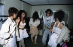 9 Mei 1987 Schiphol Oost Antwerpen Luchthaven, optreden in Antwerpen (Stage ) en optreden s'avonds in Haren ( Groningen ) een dag met de Dolly Dots On Tour met Angela Groothuizen Ria Brieffies Patty Zomer Esther Oosterbeek en Angela Kramers