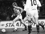 Eindhoven, 1 Mei 1991
PSV-NEC, eindstand 1-0
Twan Scheepers in aktie voor PSV
Foto Peter Smulders BV Eindhoven