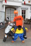 Eindhoven, 18 Juni 2010
Johan Vlemmix op zijn scooter in het Fifa shirt en Africa mascotte ( die inmiddels niet meer verkocht mag worden in Nederland ).
Foto Peter Smulders BV