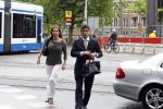 Amsterdam 9 mei 2011
Tessa v Leijenhorst en advocaat Gerard Spong arriveren bij het politieburo waar ze aangifte tegen Martijn Krabbe gaan doen.
Peter Smulders bv