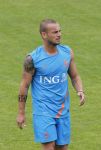 Lausanne, 17 en 18 Augustus 2012
Yolanthe Sneijder-Cabau samen met de dames van het Nederlands elftal, Wesley Sneijder en Jessey Sneijder
Foto Peter Smulders BV