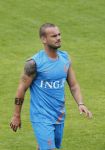 Lausanne, 17 en 18 Augustus 2012
Yolanthe Sneijder-Cabau samen met de dames van het Nederlands elftal, Wesley Sneijder en Jessey Sneijder
Foto Peter Smulders BV