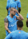Lausanne, 17 en 18 Augustus 2012
Yolanthe Sneijder-Cabau samen met de dames van het Nederlands elftal, Wesley Sneijder en Jessey Sneijder
Foto Peter Smulders BV