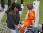 Lausanne, 17 en 18 Augustus 2012
Yolanthe Sneijder-Cabau samen met de dames van het Nederlands elftal, Wesley Sneijder en Jessey Sneijder
Foto Peter Smulders BV