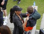 Lausanne, 17 en 18 Augustus 2012
Yolanthe Sneijder-Cabau samen met de dames van het Nederlands elftal, Wesley Sneijder en Jessey Sneijder
Foto Peter Smulders BV