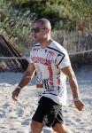 ibiza 14 juni 2013
Wesley en Rodney Sneijder aan het voetballen met Xelly en Rebecca Cabu v Kasbergen Gokhan Saki Reduan Diba en andere vrienden op het strand van Coco Beach.
Peter Smulders bv