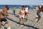 ibiza 14 juni 2013
Wesley en Rodney Sneijder aan het voetballen met Xelly en Rebecca Cabu v Kasbergen Gokhan Saki Reduan Diba en andere vrienden op het strand van Coco Beach.
Peter Smulders bv