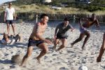ibiza 14 juni 2013
Wesley en Rodney Sneijder aan het voetballen met Xelly en Rebecca Cabu v Kasbergen Gokhan Saki Reduan Diba en andere vrienden op het strand van Coco Beach.
Peter Smulders bv